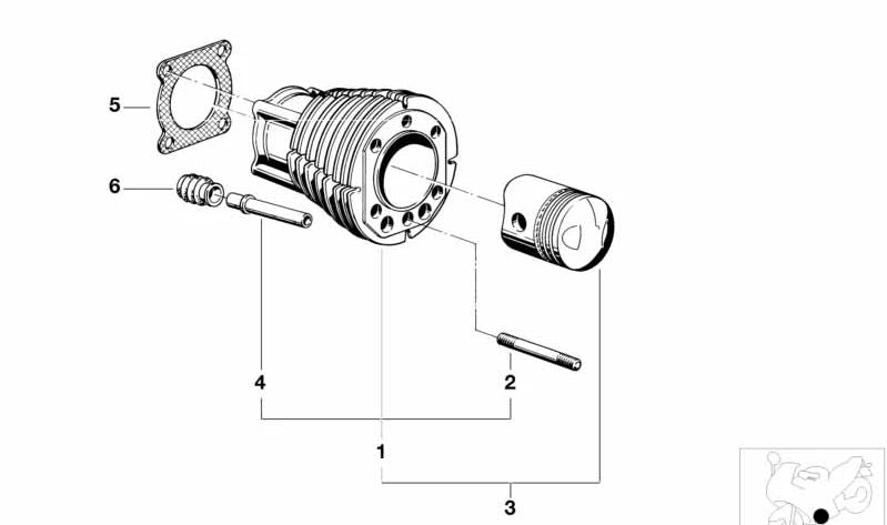 Perno para BMW R 248 (OEM 07129908174). Original BMW