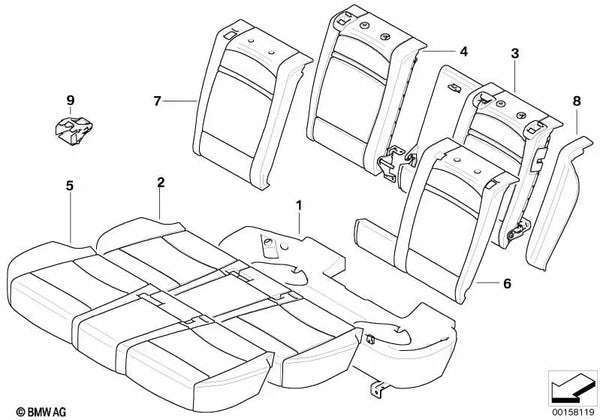 Funda Asiento de Cuero para BMW E70, E70N (OEM 52206973290). Original BMW.