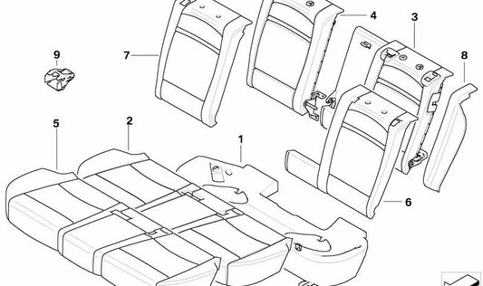 Sitzschale para BMW X5 E70 (OEM 52207170838). Original BMW