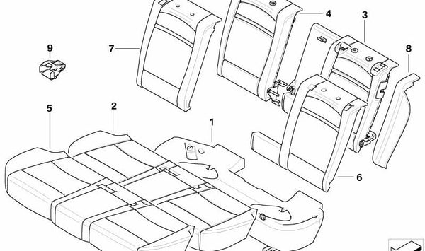 Funda Asiento Cuero para BMW X5 E70 (OEM 52206973278). Original BMW