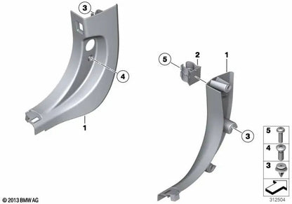 Revestimiento lateral inferior delantero derecho para BMW Serie 5 F10, F11, F18 (OEM 51439176660). Original BMW