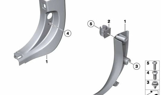 Revestimiento lateral inferior delantero derecho para BMW Serie 5 F10, F11, F10N, F11N (OEM 51439176662). Original BMW