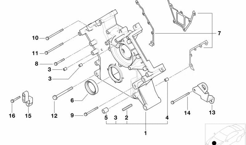 Placa de Soporte para BMW E39 (OEM 11141407930). Original BMW