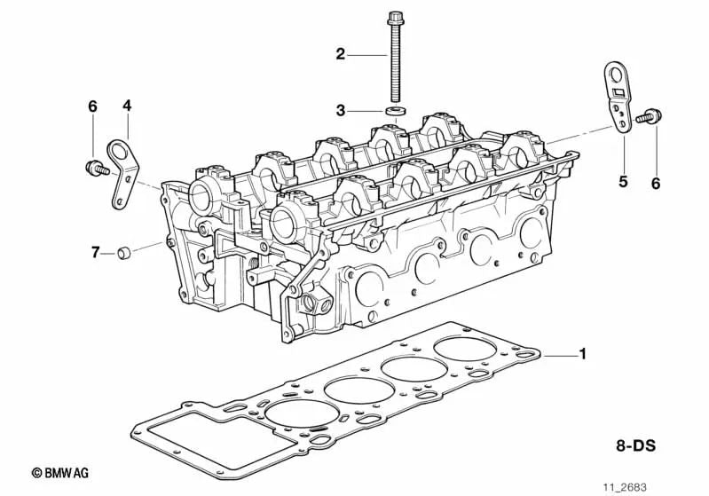 Junta de culata sin amianto para BMW E34, E32, E38, E31 (OEM 11121736319). Original BMW