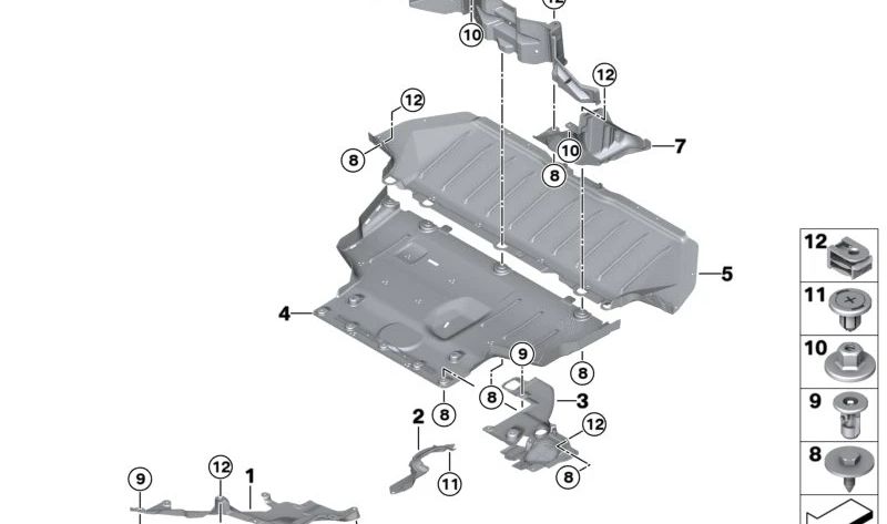 Left rear protector OEM 51759450509 for BMW U11, U10. Original BMW.