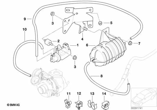 Rubber for BMW 3 Series E46, 5 Series E39, 7 Series E38, E65, X3 E83, E83N, X5 E53 (OEM 11652247721). Genuine BMW.