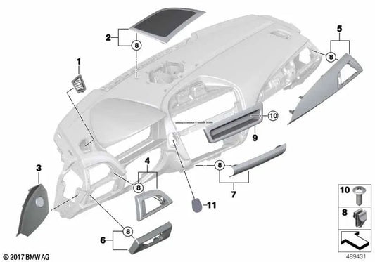 Cubierta unidad de control de luces para BMW F20, F21, F22, F87 (OEM 51459236577). Original BMW