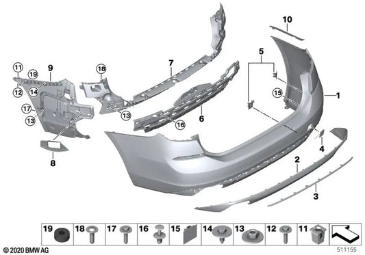 Zierleiste Parachoques trasero para BMW G32, G32N (OEM 51127437773). Original BMW