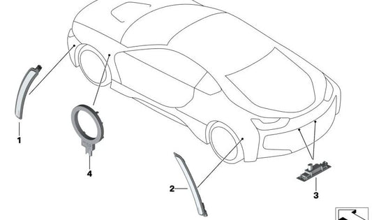 Luz de marcación lateral trasera derecha para BMW I12, I15 (OEM 63147310778). Original BMW