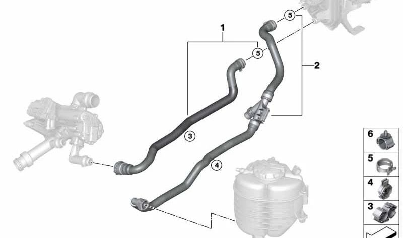 OEM -Fortschritt Kältemittel Schlauch 64219398953 für BMW G42, G20, G21, G22, G23, G26. Original BMW.