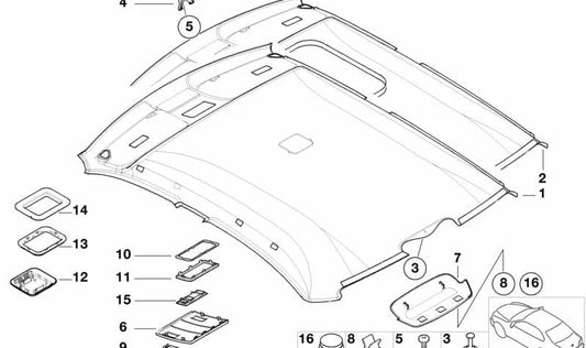 Upper support for BMW 3 Series E36, E46 (OEM 51448209820). Genuine BMW