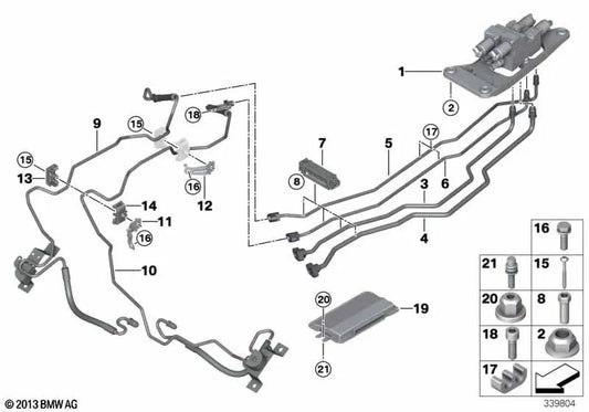 Soporte delantero para BMW X5 E70, E70N, F15, F85, X6 E71, F16, F86 (OEM 37206859271). Original BMW.