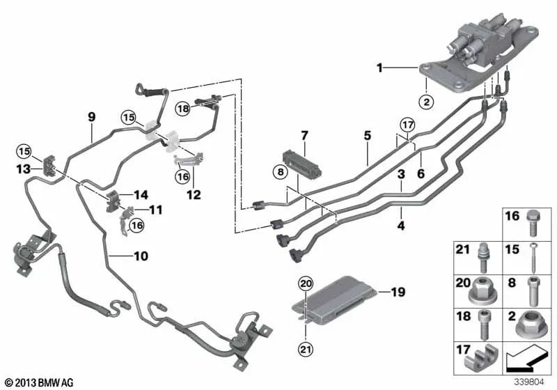 Druckleitung para BMW E70, E70N, F15, F85, E71, F16, F86 (OEM 37136783675). Original BMW