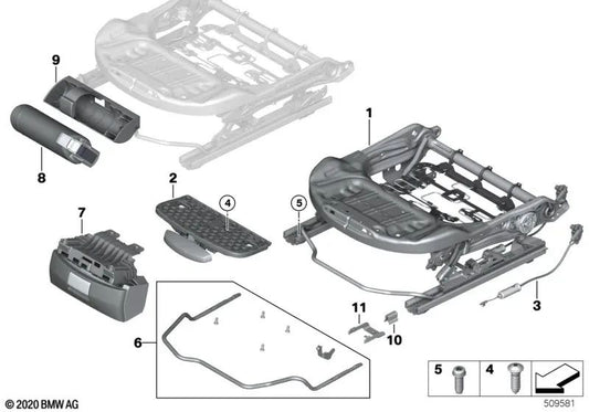 Compartimento de almacenamiento izquierdo para BMW F45, F45N, F46, F46N, F48, F49, F39 (OEM 52107393683). Original BMW