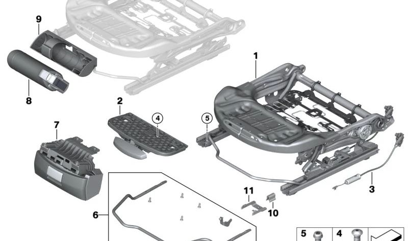 Compartimento de almacenamiento derecho para BMW F45, F46, F48, F39, F60 (OEM 52107393684). Original BMW