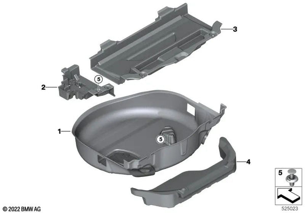 Bandeja de maletero derecha para BMW G07, G07N (OEM 51477943342). Original BMW.