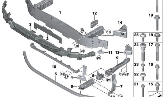 Rundkopfschraube für BMW 2er G42, U06, 3er G20, G21, 4er G22, G23, G26, 5er F07, F10N, F11N, G30, G31, 6er F06, F12, F13, G32N, 7er G11N , G12N, Serie 8 G14, G15, G16, Serie i I20, Serie X1 U11, X3 G01, X4 G02, X5 G05, X6