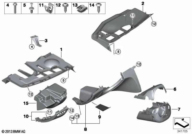 Carcasa superior de la columna de dirección para BMW E82, E88, E92N, E93, E93N, E84, E89 (OEM 61316950266). Original BMW.