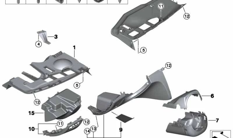 Revestimiento del Área para Pies del Acompañante para BMW E81, E82, E87N, E88 (OEM 51456982674). Original BMW