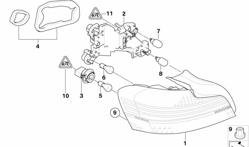 Portalámparas para BMW E82, E88 (OEM 63217164919). Original BMW