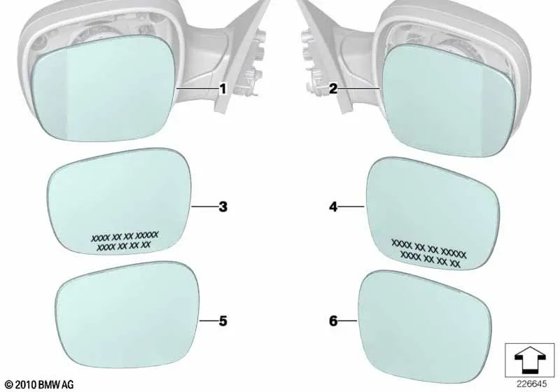 Espejo Retrovisor Izquierdo/Derecho Gran Angular Para Bmw X1 (E84) Y X3 (F25). Original Recambios