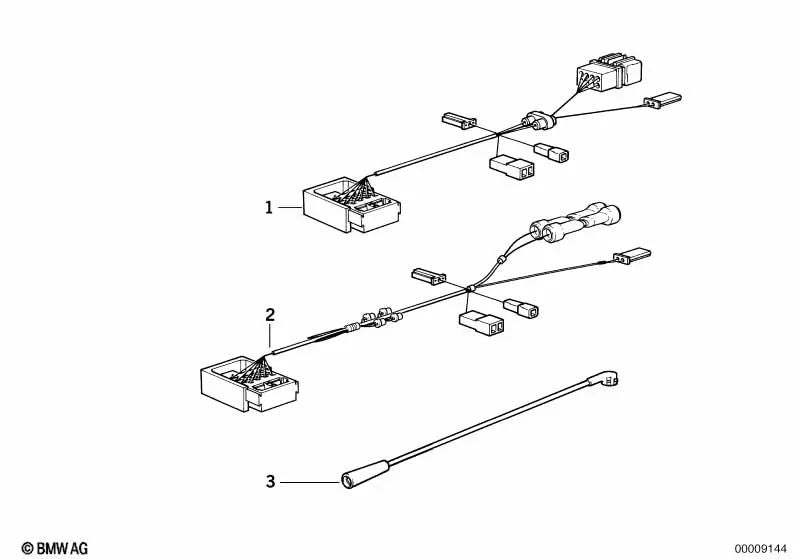 Cable Adaptador Sistema Estéreo y HiFi para BMW E30, E36, Serie 5 E34, Serie 7 E32, Serie 8 E31 (OEM 65129410558). Original BMW.