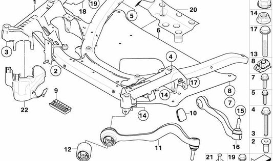 Placa de Refuerzo para BMW Serie 6 E64, E64N (OEM 31116759879). Original BMW