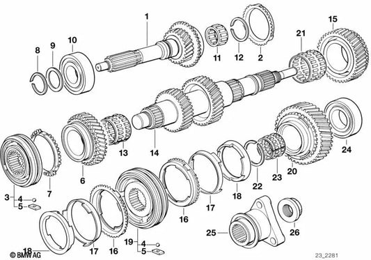 Elastic ring for BMW E87, E36, E46, E34, E39, Z4 E85 (OEM 23231228448). Genuine BMW