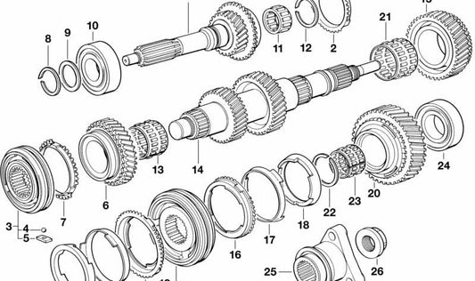 Manga de guía de 1ª y 2ª marcha para BMW Serie 3 E36, E46, Serie 5 E34, E39, Z4 E85 (OEM 23237511292). Original BMW