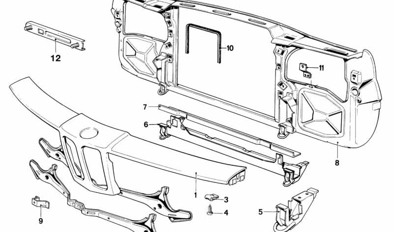 Consola de remolque delantera para BMW Serie 7 E23 (OEM 41111864937). Original BMW