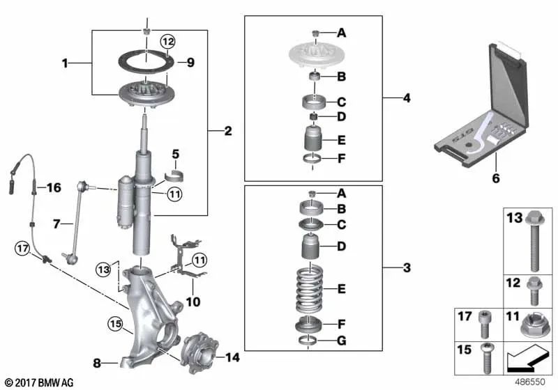 Cojinete giratorio izquierdo para BMW F82 (OEM 31219500209). Original BMW.