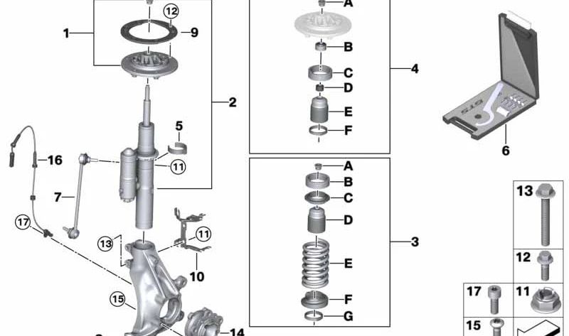 Juego de muelles delanteros para BMW F82 (OEM 31308009875). Original BMW