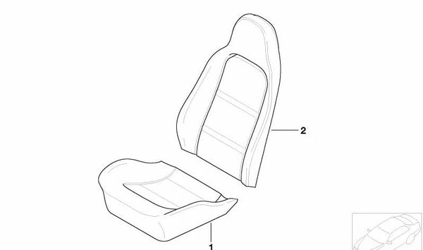 Revestimiento del respaldo izquierdo OEM 52108410009 para BMW {Serie 3 E90, Serie 3 E91, Serie 3 E92, Serie 3 E93}. Original BMW.