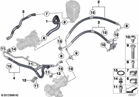 Dehnschlauch 1.Teil für BMW 5er F07, F10, F11, 6er F06, F12, F13, 7er F02N (OEM 32416798235). Original BMW