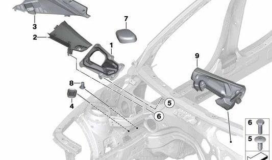 Cubierta izquierda del parabrisas OEM 64319353043 para BMW F30, F31, F34, F32, F33, F36. Original BMW.