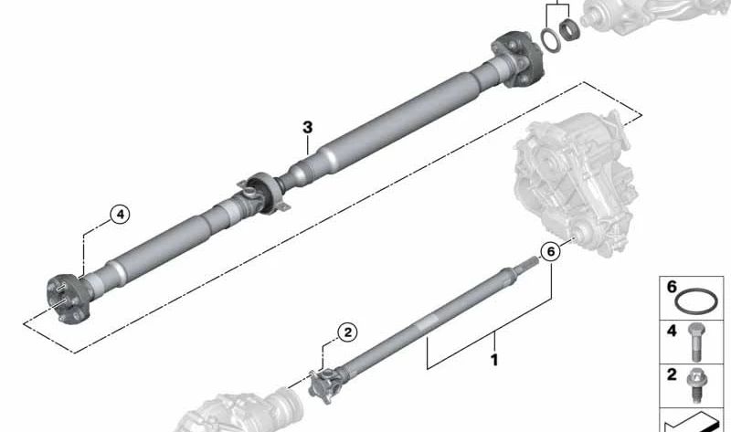 Driveshaft for BMW 5 Series G30N, G31N (OEM 26108833799). Original BMW