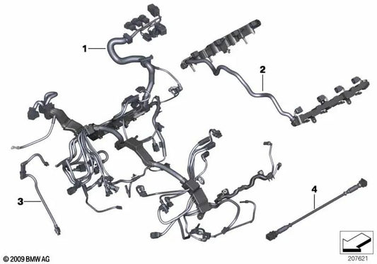 Motorverkabelung für BMW F07, F12, F13 (OEM 12517601268). Original BMW