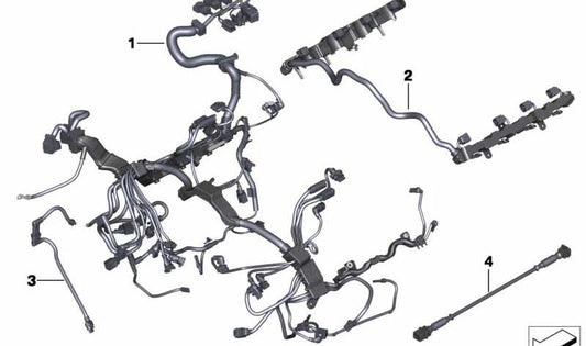 Cableado eléctrico del motor OEM 12517606516 para BMW F01, F02. Original BMW.