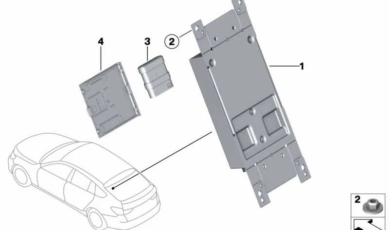 Caja de Comunicación Telemática para BMW Serie 2 F22, F23, F87, Serie 3 F30, F31, F34, F80, Serie 4 F32, F33, F36, F82, F83, Serie 5 F07, F10, Serie 6 F06, F12, F13, Serie 7 F01N, F02N, i I01, I12, X1 F48, X3 F25, X4 F26, X5 F15, X6 F16 (OEM 84106836777).