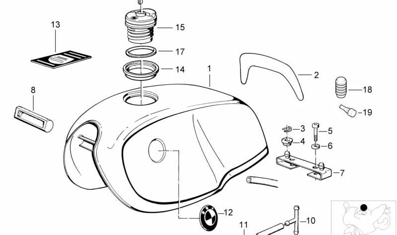 Depósito de combustible imprimado OEM 16111452283 para BMW E31, E32, E34. Original BMW.