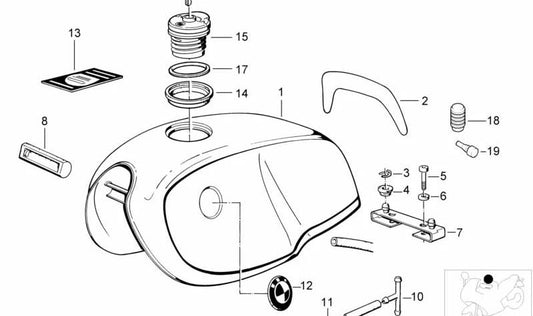 Depósito de combustible imprimado OEM 16111452283 para BMW E31, E32, E34. Original BMW.