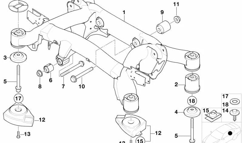 Arandela para BMW E39, E52 (OEM 33311097351). Original BMW