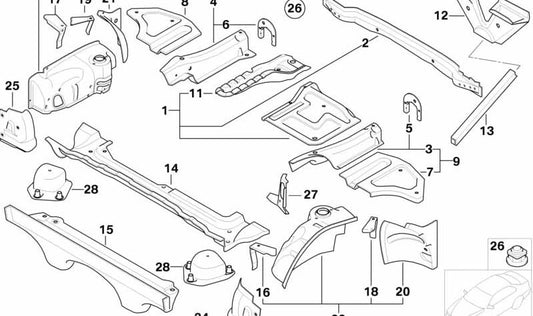 Lock (piastra di chiusura) Sinistra OEM 41117064679 per BMW Z4 E85, E86. BMW originale.