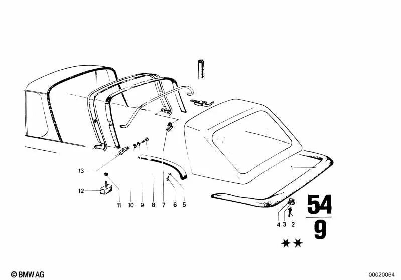 Funda para BMW E46, F30, F80 (OEM 54311843418). Original BMW.