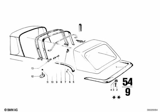 Funda para BMW E46, F30, F80 (OEM 54311843418). Original BMW.