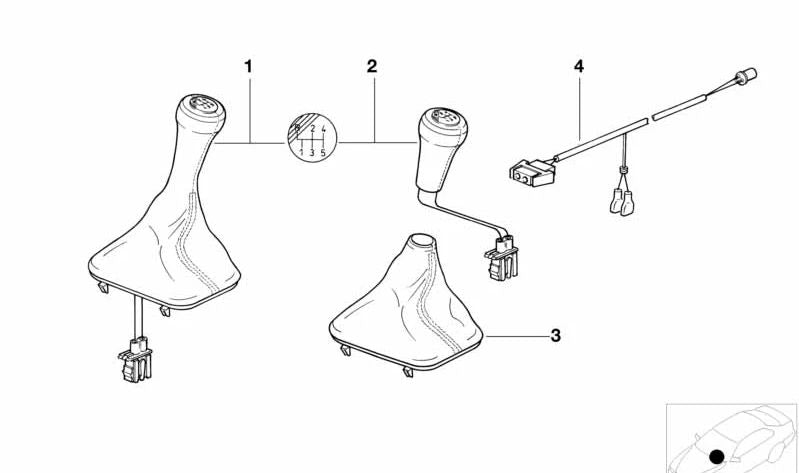 Polaina de couro para câmbio OEM 25112232508 para BMW E30. BMW originais.