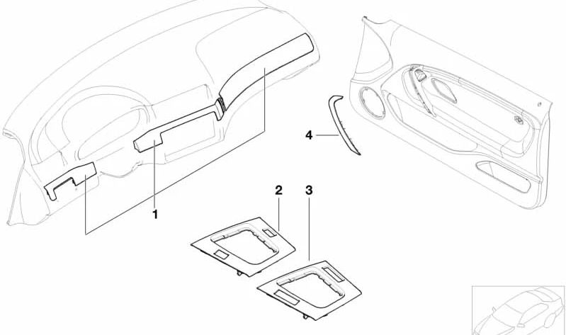 Lower Wooden Storage Compartment for BMW 3 Series E46 (OEM 51168200822). Original BMW.