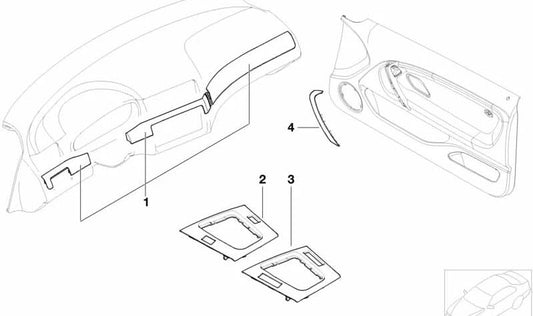 Lower Wooden Storage Compartment for BMW 3 Series E46 (OEM 51168200822). Original BMW.