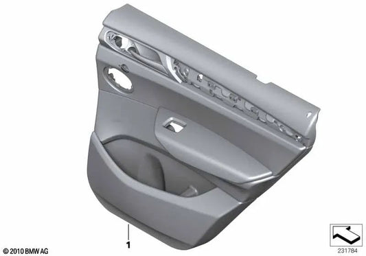 Revestimiento de puerta de cuero trasero derecho para BMW F25 (OEM 51427394404). Original BMW.