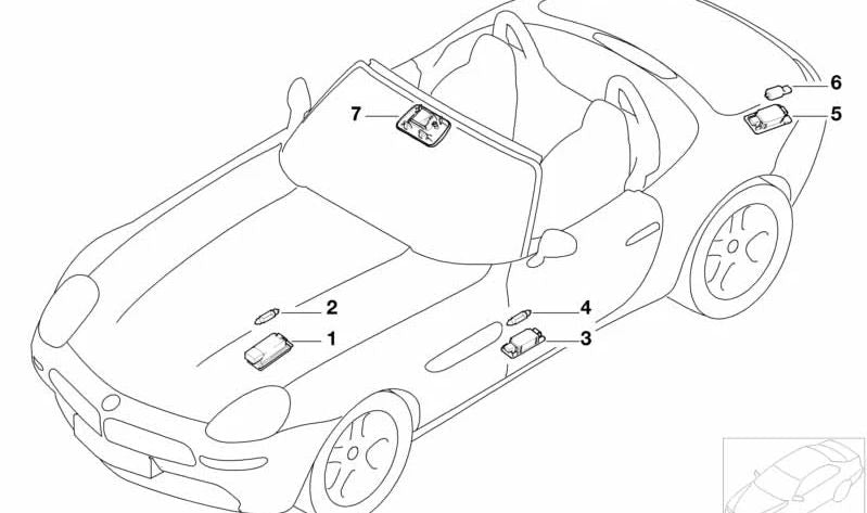 Placa de Iluminación para BMW Z8 E52 (OEM 63316909386). Original BMW